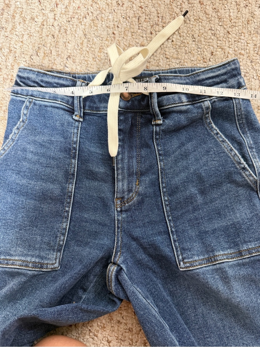Judy Blue Highwaisted Medium Wash Cuffed Denim Joggers size 25 - Picture 7 of 12